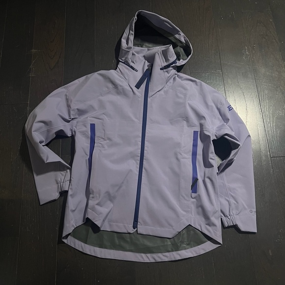 Adidas Myshelter Jacket Large Purple Packable Hood Full Zip Rain - Picture 1 of 10